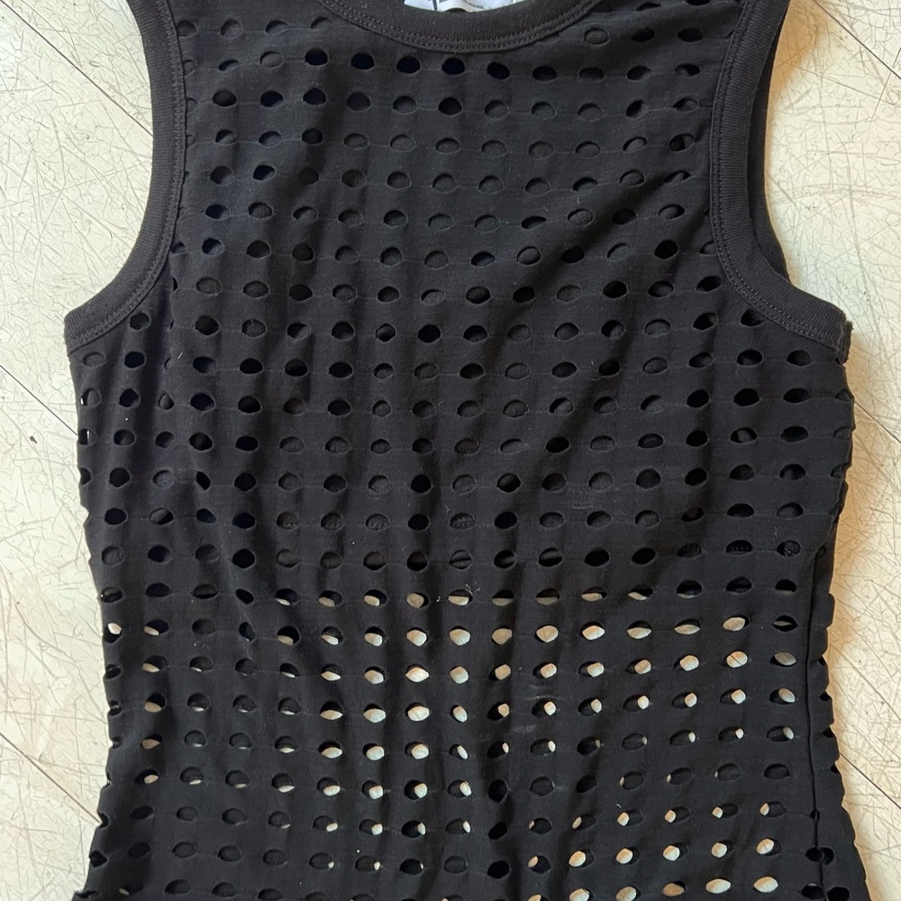 Alexander Wang Black Cut Out Sleeveless Tank Top